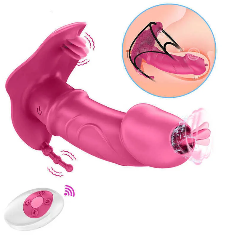 Massager Draagbare dildo-vibrator Orale cunnilingus Vagina Tonglikken Verwarming Vrouwelijke clitorisstimulator voor vrouwen