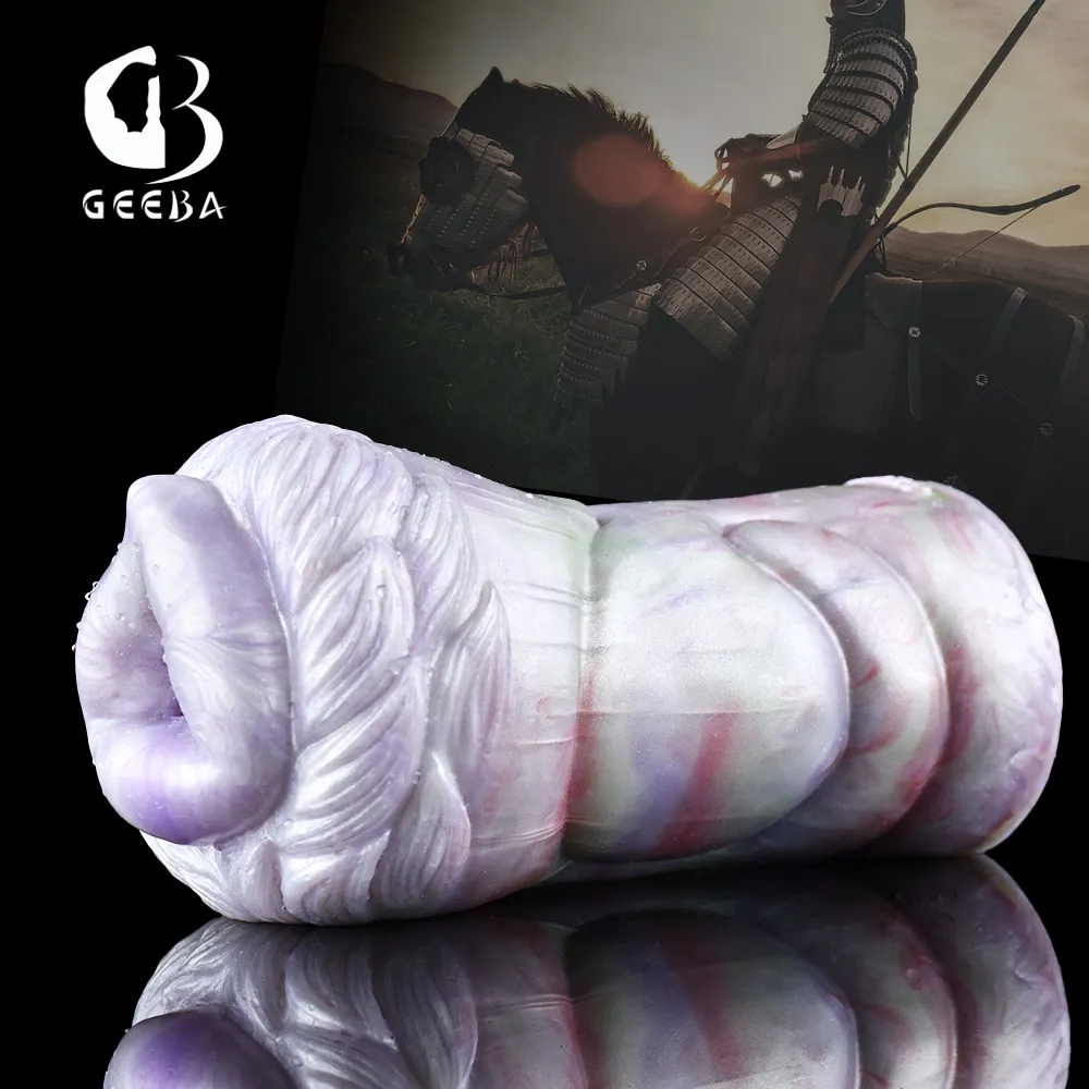 Masturbators GEEBA Fantastic Beasts Horse Aircraft Cup Realistic Vagina Sex Toys Soft Silicone Male Masturbaters For Man Adults 230804