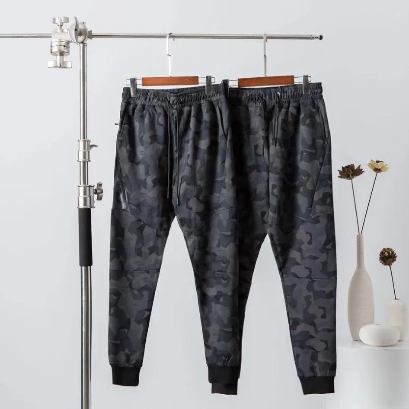 Tech Poleece Camouflage Sport Pantolon Erkek Kadın Uzay Pamuk Pantolonları Takip Dipleri Joggers M-XXL