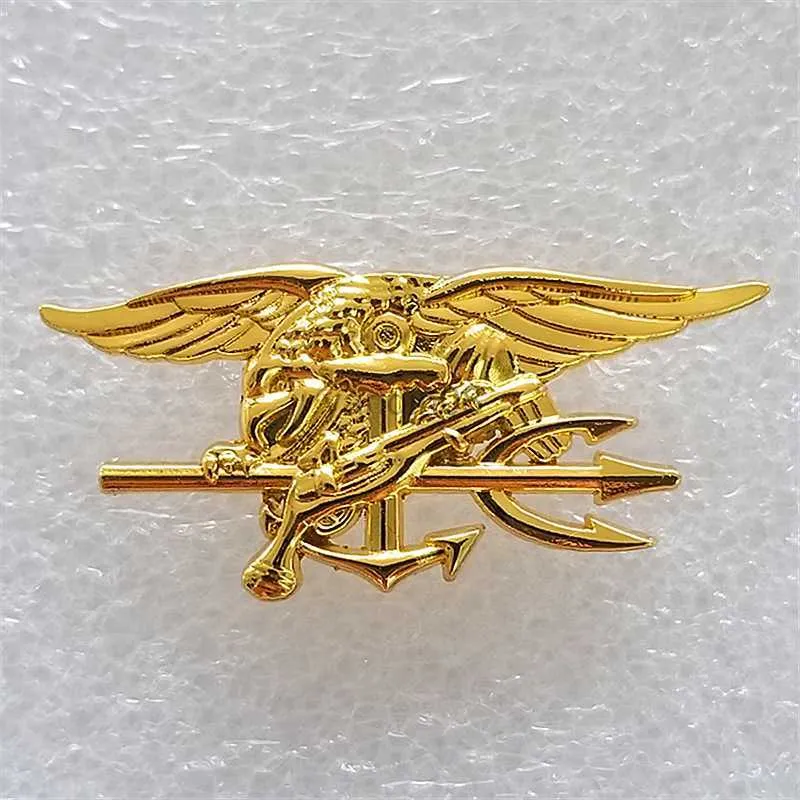Pinki broszki antyczne rzemiosła Stany Zjednoczone Navy Seals Emblem Odznaka metalowa broszka broszka