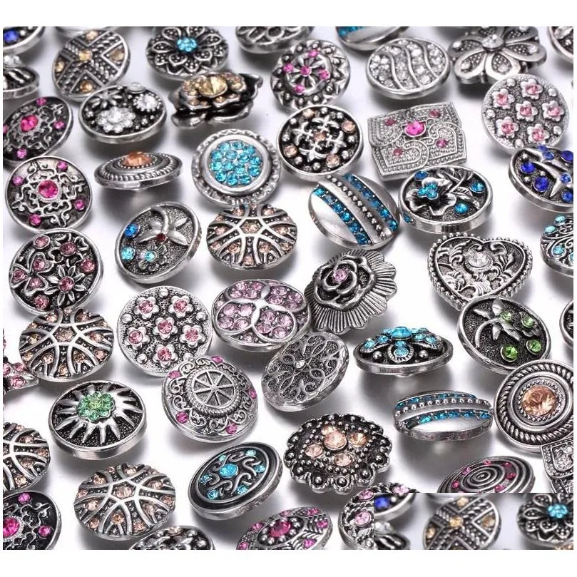 Bracelets porte-bonheur Snap Button 12Mm Bijoux Mix Boutons Fit Bracelet Bracelets Colliers En Gros Bk Drop Delivery Dhw8D