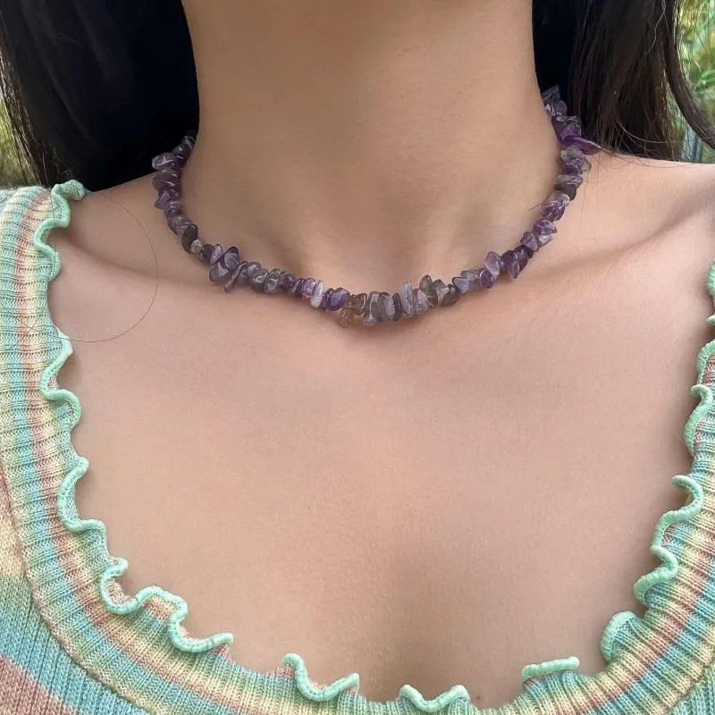 Ras du cou beaucoup de couleurs bijoux bel accessoire Boho irrégulière pierre naturelle collier femmes Vintage perle clavicule chaîne esthétique Y2K