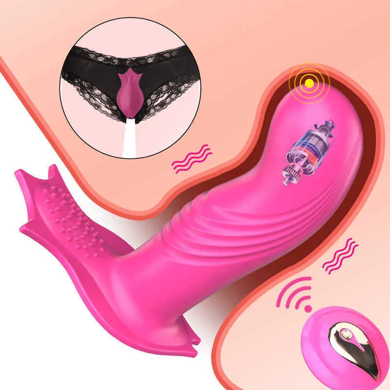Wibrator z dildo bezprzewodowego zdalnego sterowania dla kobiet 10 -prędkości majtki wibratory stymulator stymulator żeńska masturbator masturbator