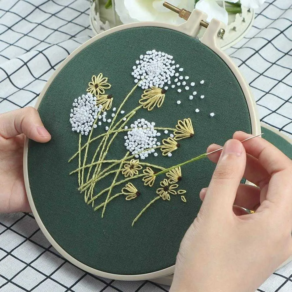 Kinesiska produkter broderi -starter med mönster och instruktioner Cross Stitch Set stämplade broderi kit med broderikläder