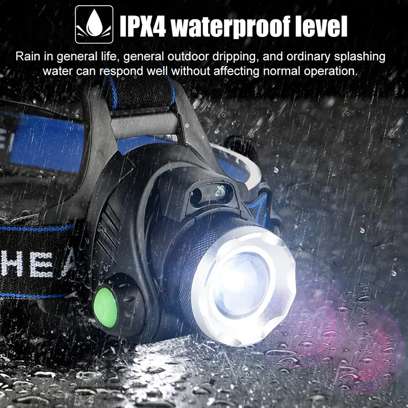 T20 TL900 LED -Scheinwerfer USB wiederaufladbare IR -Bewegungssensor -Scheinwerfer vordere Lichtsteuerung Wasserdichtes Taschenlampenfischerei Camping