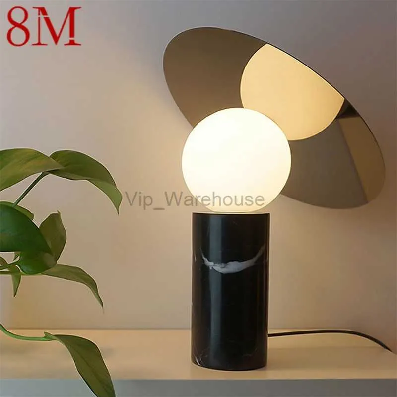 8M Moderne Bureau Table Lumière Creative Design Simple Marbre Lampe De Bureau LED Décoratif Pour Foyer Salon Chambre HKD230807