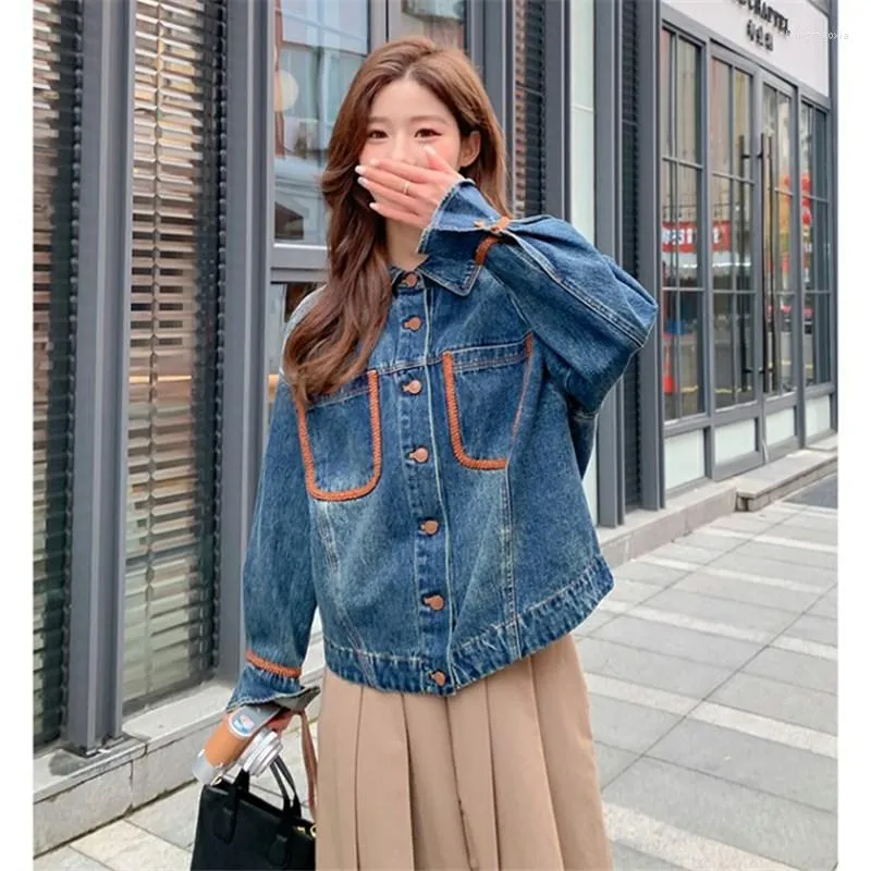 Women s Jackets Denim For Women 2023 Autumn Vintage Streetwear Chic Loose Casual Korean Style Cowboy Coat Outerwear Femme A280