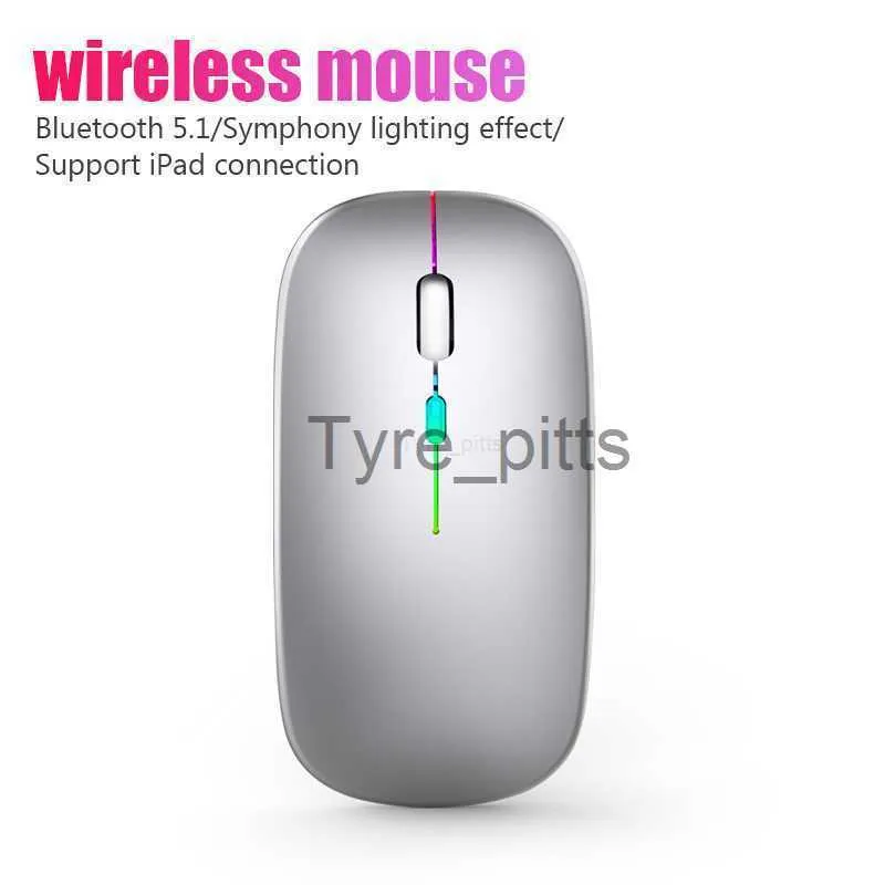 Mouse Mouse wireless con retroilluminazione a LED RGB Mouse USB ricaricabile Bluetooth Mouse da gioco per computer portatile PC 1600 DPI Mause Gamer X0807