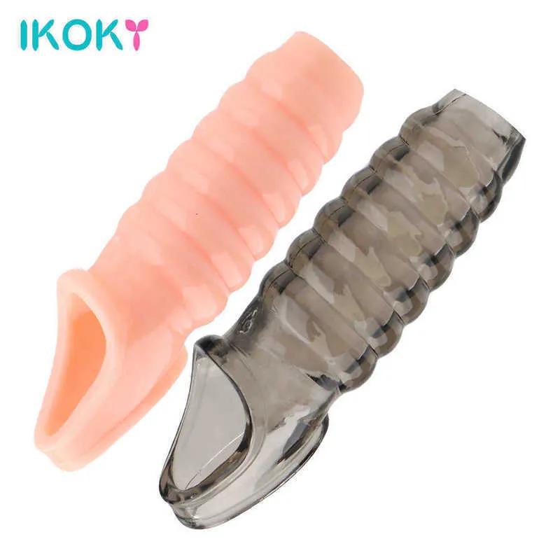 Penis Enlargement for Men Cock Ring Stretcher Extender Sleeve Reusable Goods Adults Erotic Couple Tool