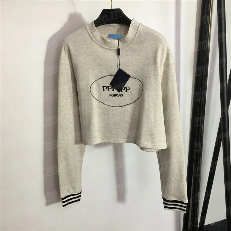 Kurze Sweatshirts, bestickte Buchstaben-Hoodies, Tops für Damen, Designer-Langarmpullover, Herbst-Winter-Kleidung