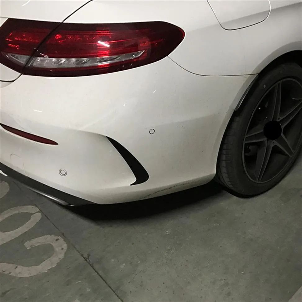 Bilstyling bakre stötfångare spoiler båda sido kanard dekoration täckning trim för Mercedes Benz C Coupe C205 2015-20192457