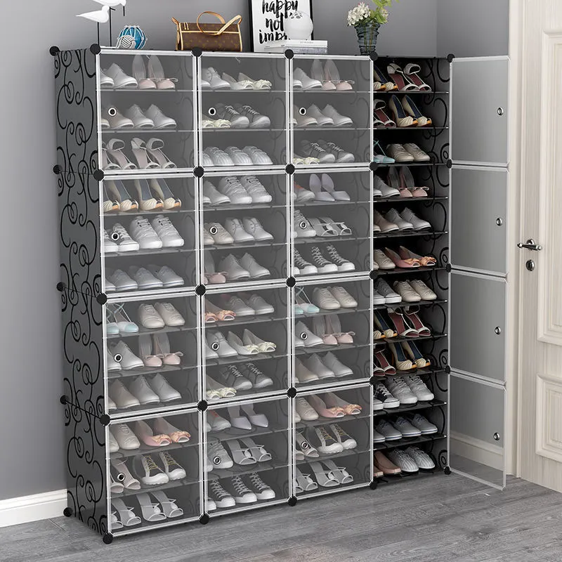 Supports de stockage Racks US Shoe Rack Grande capacité Botte 12 Cube Organzie Modulaire DIY Plastique 6 Niveaux 2496 Paires de Tower Cabine 230807