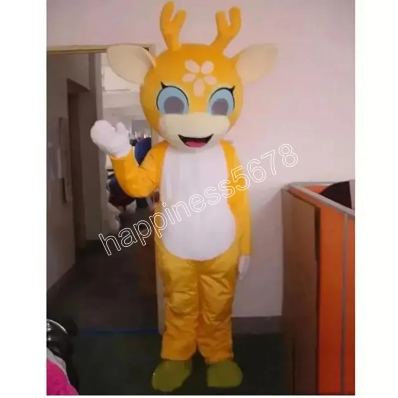 Adulto Cartoonred Cute Deer Mascot Costume Fancy Dress Abbigliamento per animali selvatici Halloween Xmas Parade Tute Tuta da esterno personalizzabile