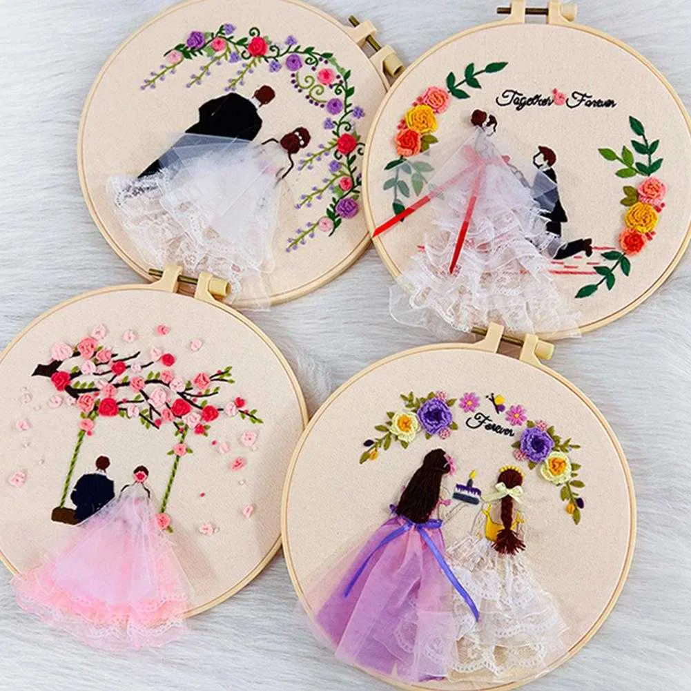 Chinese Products Diy Embroidery Bride Wedding Dress Cross Stitch Diy Starter Women Handwork For Craft Lover Wholesale