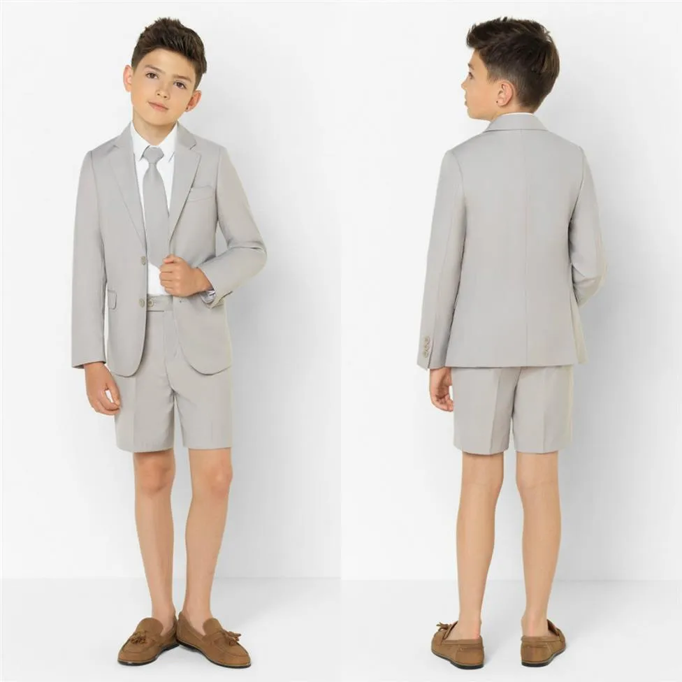 Summer Little Boy Formal Suits Dinner Tuxedos for Beach Wedding Party Boy Groomsmen Kids Children Prom Suit Formal Wear Jacket Pa239m