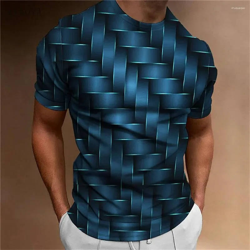 Męskie koszule T drukowane 3D Casual T-shirt Summer Abstract Wzór krótkiego rękawu TEE STREET MASA MASA MEN OUGNISED TOPS