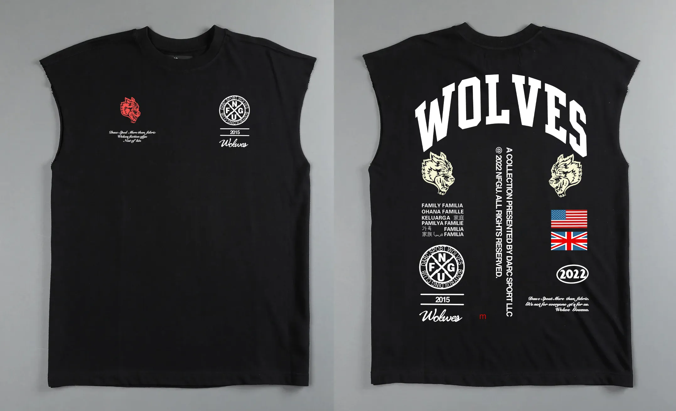 Wolf Muscle Tank Top Men's Workout Sleeveless Shirt, Gym Fitness  Apparel, 100% Cotton Bodybuilding Vest, High Quality Gym Clothing