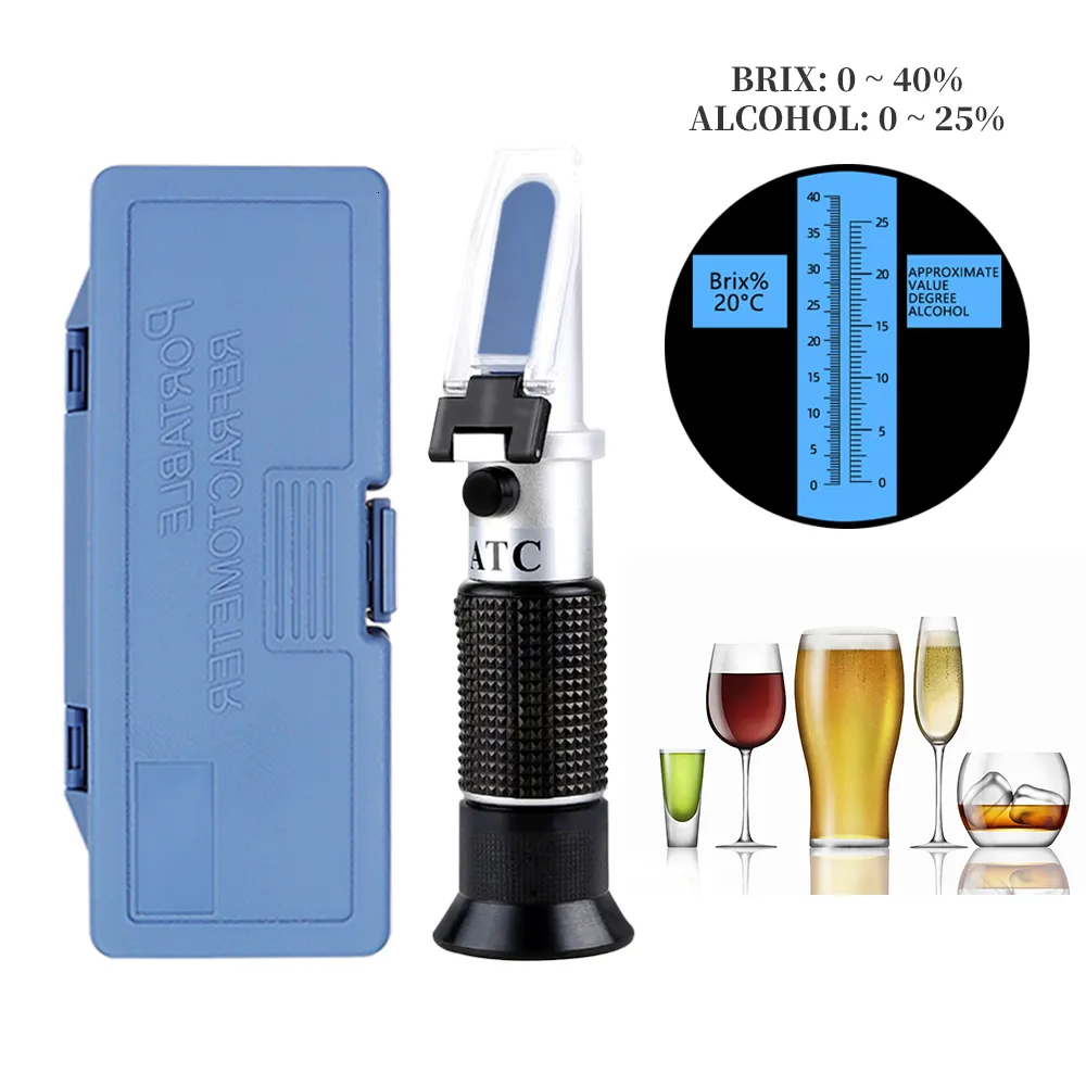 wholesale Refractometers Handheld Alcohol Refractometer SG 1.0001.130 Beer Alcoholometer Hydrometer Brix 040% Wort Sugar Alcohol 025% Dual Scale Meter 230804