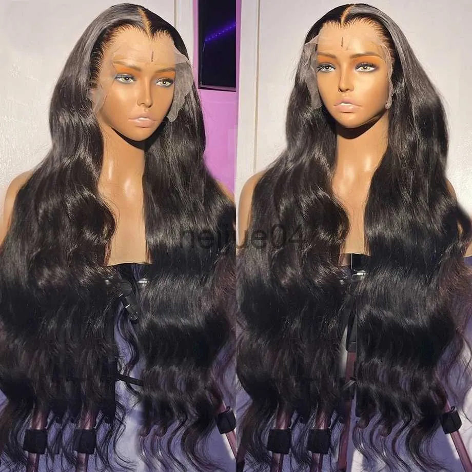 Capless pruiken van echt haar Body Wave Kanten Voorpruik 360 Full Lace Wig Echt haar Pre-geplukt 13x6 Hd Lace Frontal Wig Lijmloze pruik Echt haar Klaar om te dragen x0802