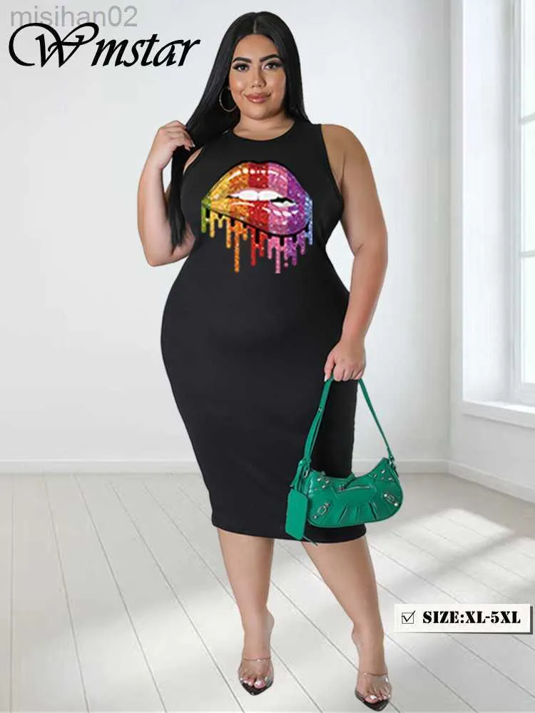 Vestidos Casuales Básicos Wmstar Vestido De Talla Grande Para Mujer Ropa  Verano Estampado De Labios Bodycon Stretch Elegante Maxi Vestidos Mujer  Venta Al Por Mayor Dropshiping HKD230807 De 16,31 €