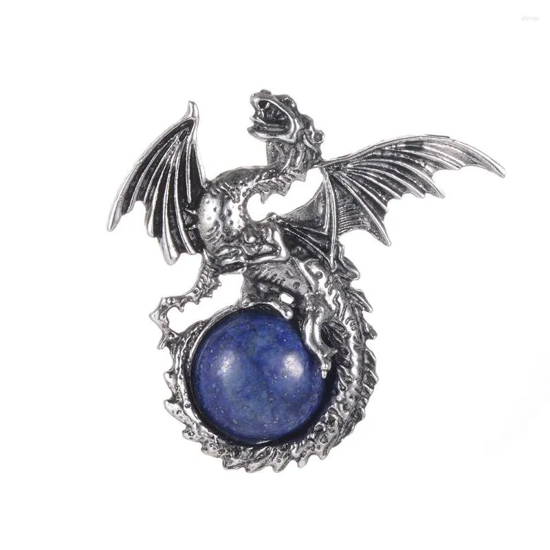 Pendentif Colliers Dragon Design Lapis Vert Aventurine Cristal Noir Obsidienne Oeil de Tigre Pierre Naturelle Pour Hommes