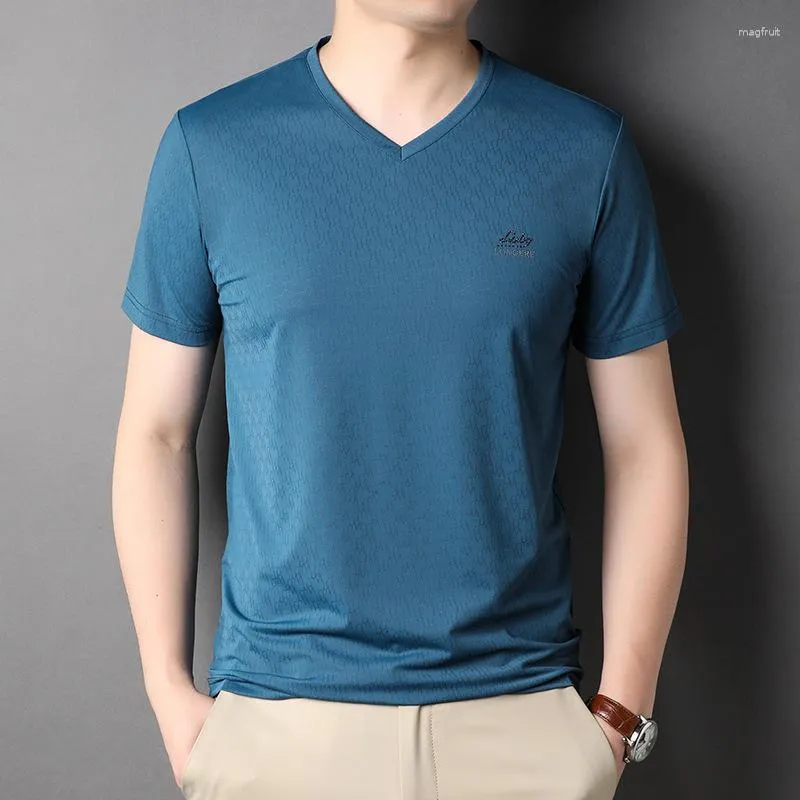 Mens T Shirts 2023 Summer V Collar T Shirts Luxury Short Sleeve