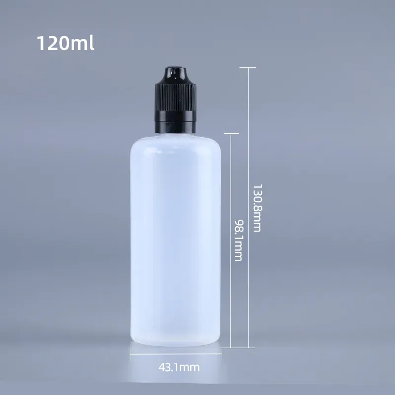 Colorful Plastic Bottles 3ml 5ml 10ml 15ml 20ml 30ml 50ml 60ml 100ml 120ml E Liquid Dropper Bottles with Long Thin Tips Tamper Evident Chilidproof Caps