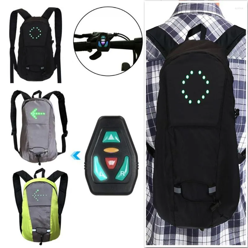 Outdoor Bags 15L Bicycle Bag USB LED Turn Signal Light Remote
