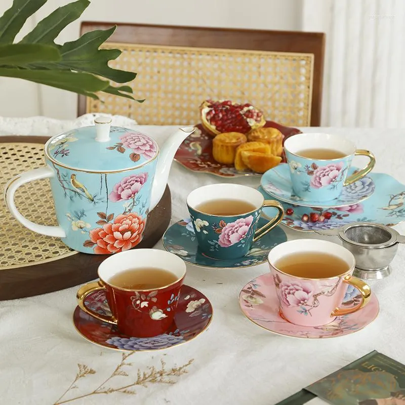 Ceramic Coffee Cup and Saucer Set Aesthetic Porcelain Espresso Cup for Luxurious Milk Tea Time