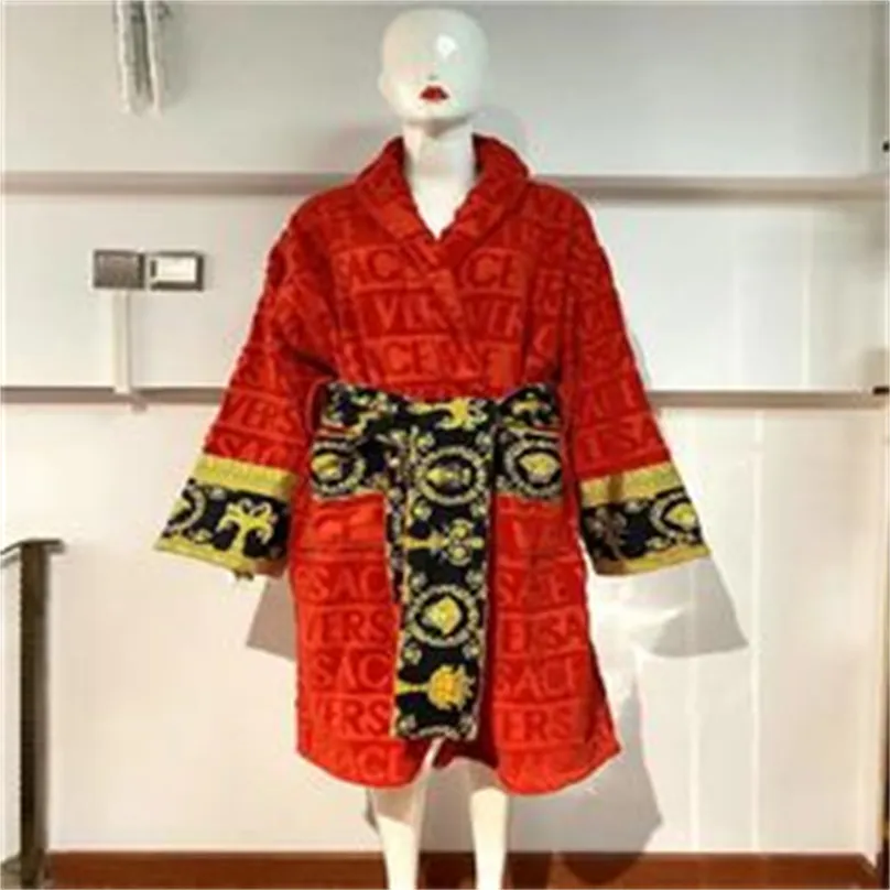 women bathrobe sleep robe unisex man cotton sleepwear night robe highquality Brand designer robe elegr Eight colors M-3XL