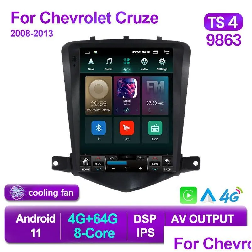 Car Dvd Dvd Player 2 Din Car Android 11 Mtimedia Per Tesla Style Radio Cruze J300 2008-2012 Gps 2Din Carplay Stereo Drop Delivery Mobi Dhden