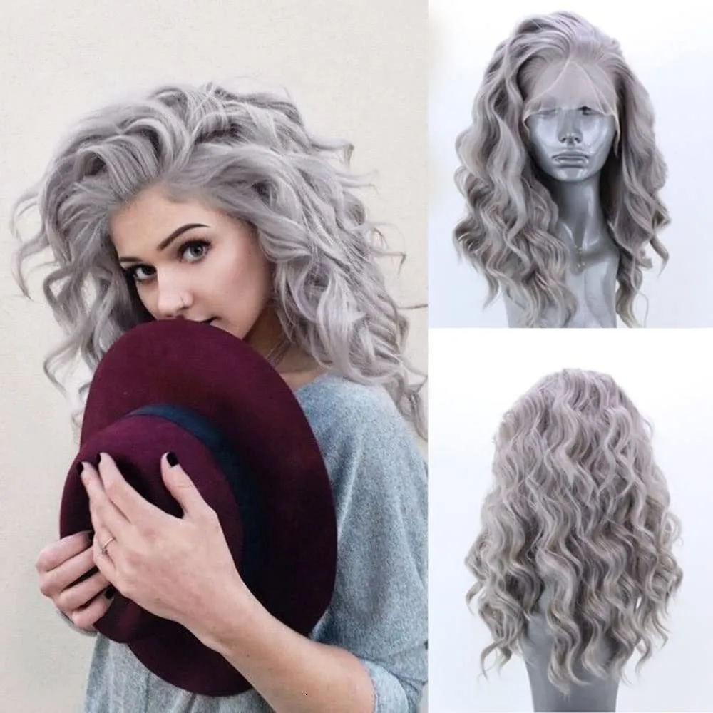 cosplay wigs aimeya الاصطناعية الدانتيل الجبهة القصيرة البوب ​​بوب للنساء الفضة بنية اللون الأزرق الزرقاء الدانتيل الاصطناعية cosplay القصيرة الباروكة 230807