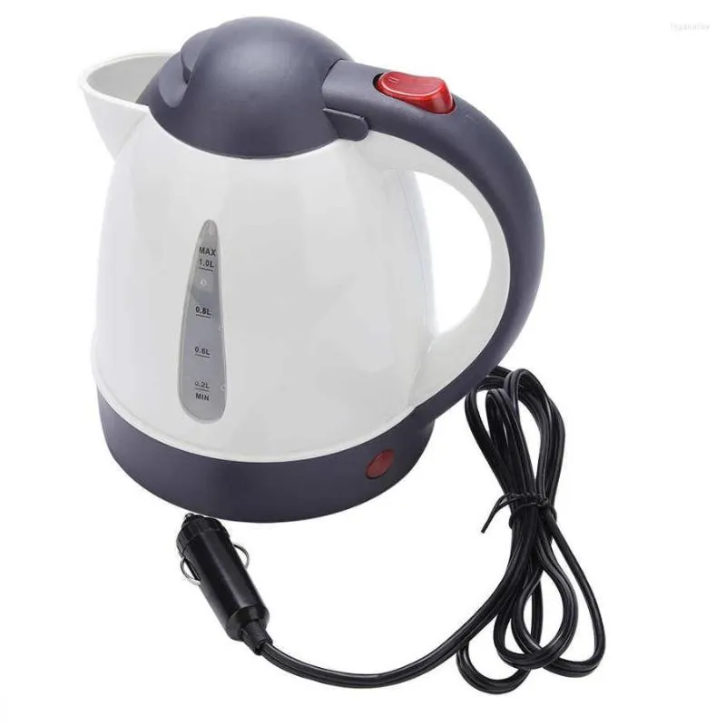 Car Electric Kettle 1L كبير السعة المحمولة سفر ماء غلاية الشاحنة وعاء الشاي الساخن 12 فولت