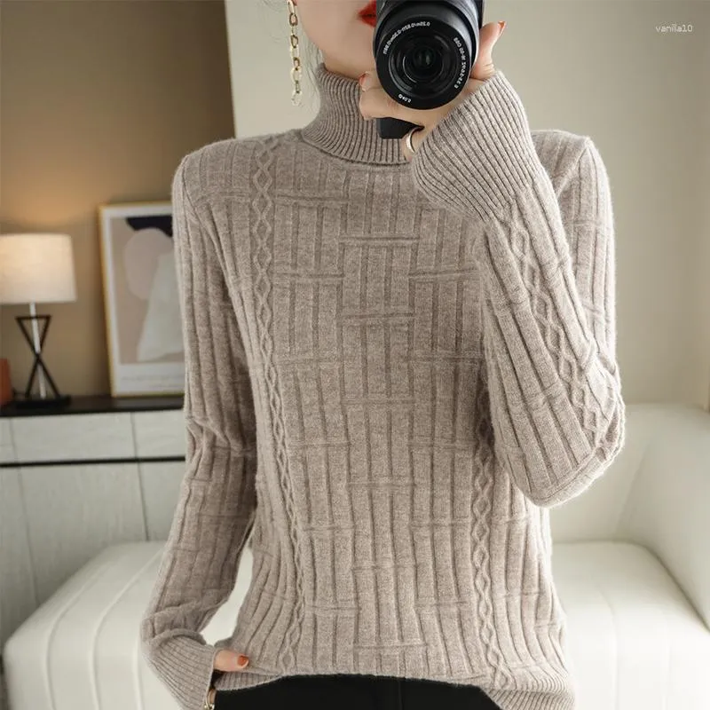 Pulls pour femmes laine automne et hiver Style pull tricoté pull ample couleur unie polyvalent mode chemise de fond