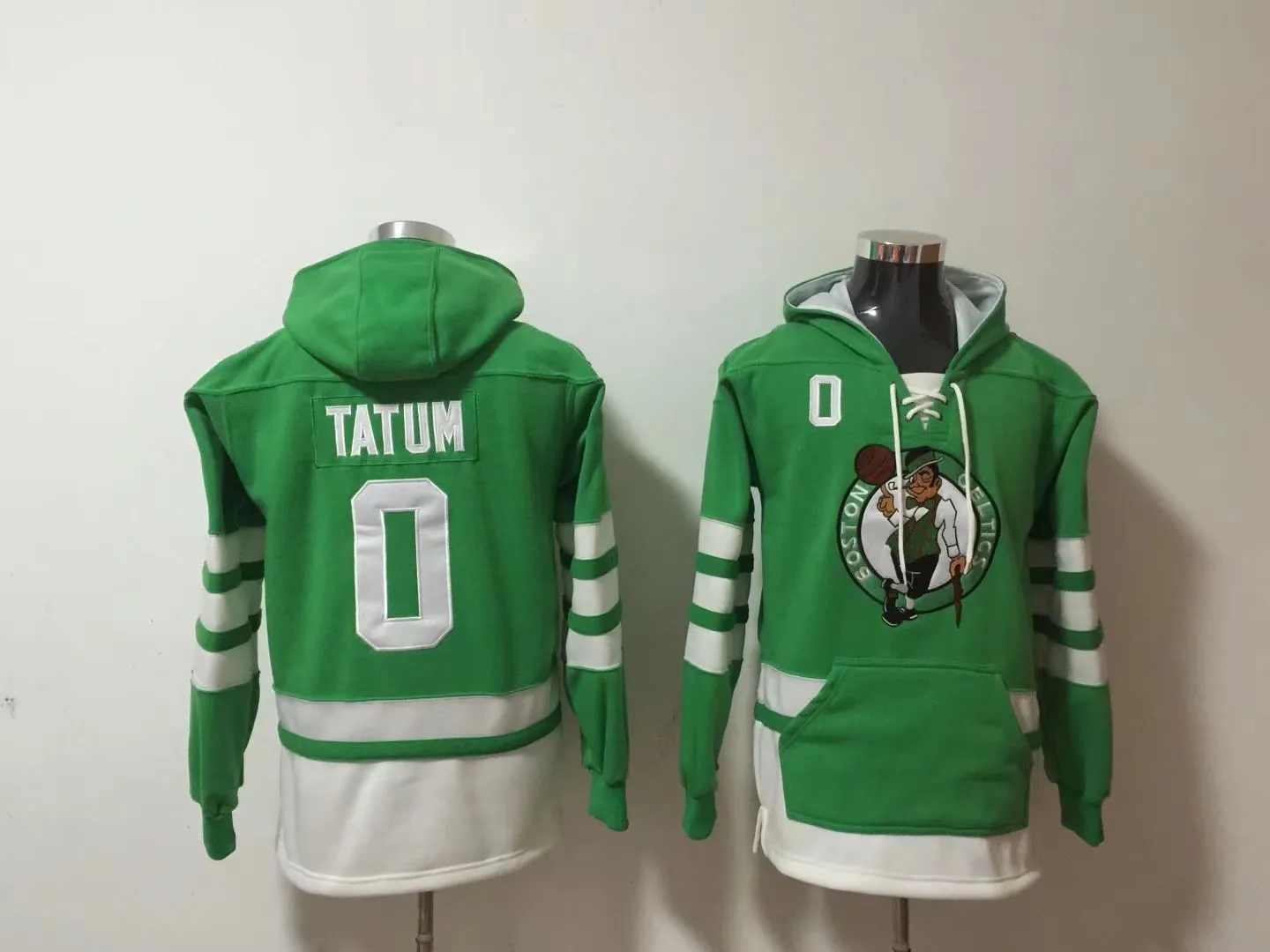 Jayson Tatum Celtices Old Time Basketball Maillots Sweat à capuche Bostons Pull Sports Sweats Veste d'hiver Vert Taille S-XXL