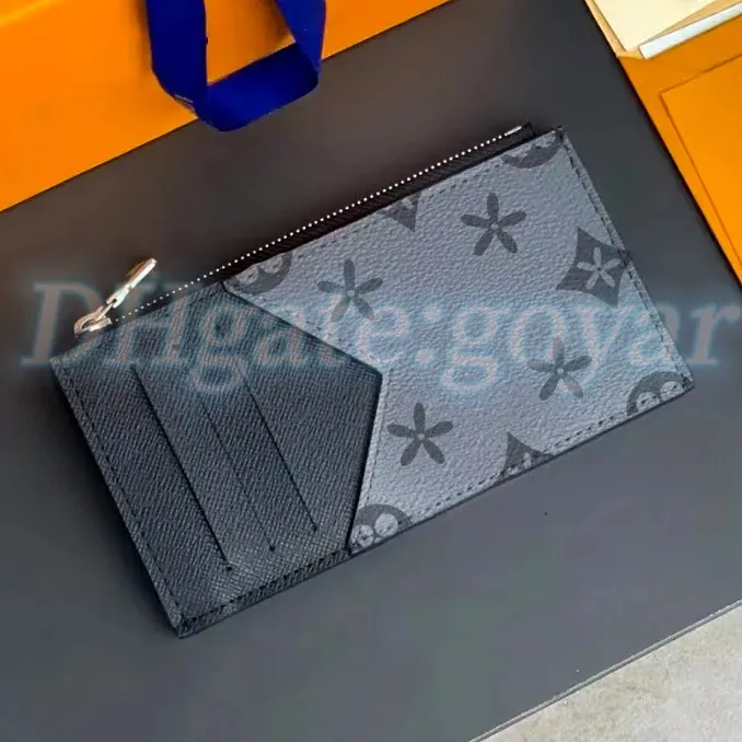 5A qualidade M30271 titular do cartão de moeda Zipper Long carteiras de couro genuíno bolsa chave luxurys Designer caso de cartão Mulheres titulares de passaporte mens bolso organizador bolsas de moedas