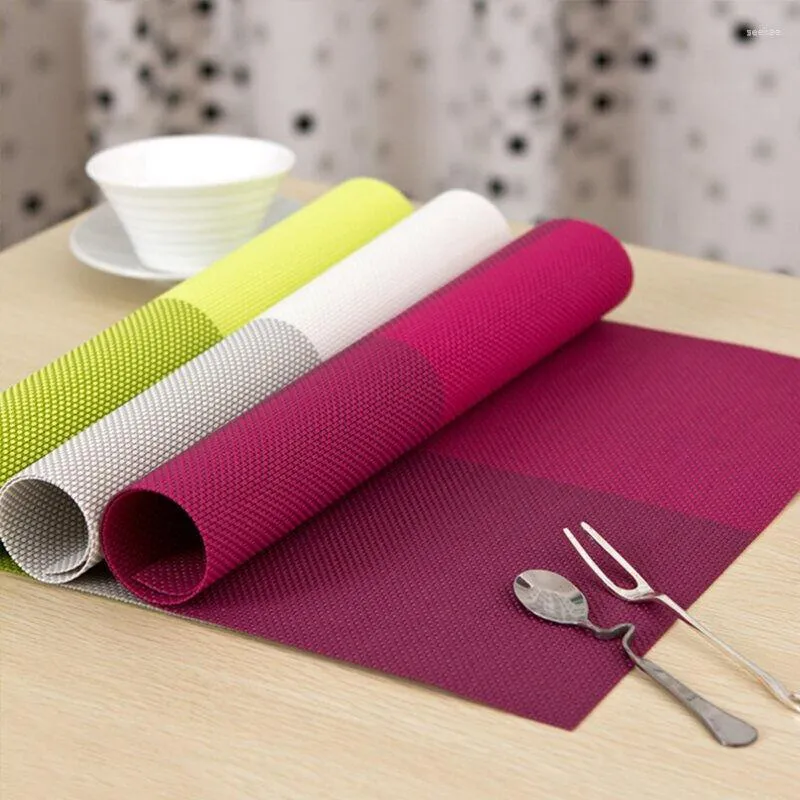 Table Mats 3 Colors PVC Dinning Mat Kitchen Accessories Square Tableware Pad Heat Insulation Coffee Tea Placemat 16x12x3cm