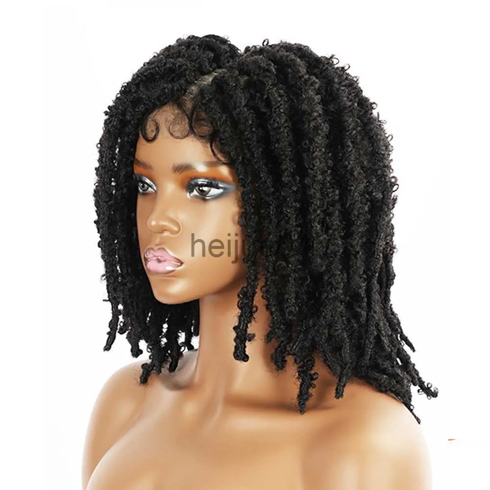 Black Afro Crochet Braid Styles Curly Bob Wig Synthetic Heat Safe Fiber  Wigs Cos