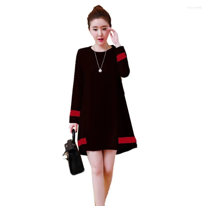 Casual Dresses Korean Version Women's Dress Spring Autumn Clothing Round Neck Long Sleeves Loose Pregnant Women Vestidos 2023