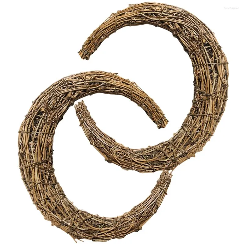 Decorative Flowers 2 Pcs Rattan Garland DIY Wreath Material Base Dream Catcher Ring Making Rings Iron