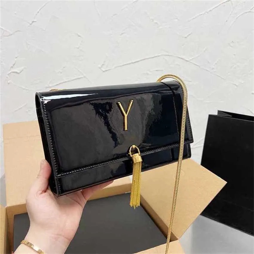 Modaya Çantalar E birim Omuz Lüks Zincir Çantası Kadın Tasarımcı Moda Donanım Tassel Crossbody Hafif Deri Çanta Çantaları 221216