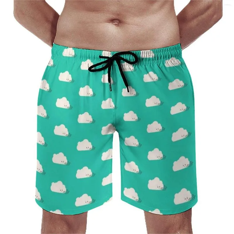 Shorts pour hommes planche d'été drôle Clound Sports Surf rafale de vent conception plage décontracté confortable troncs grande taille