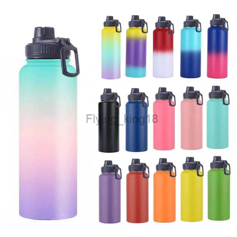 18oz 32oz 40oz 64oz Double Wall Hydroes Stainless Steel Water Bottle with Straw Lid Vacuum Insulated Flask Thermos for Sports 2L HKD230807