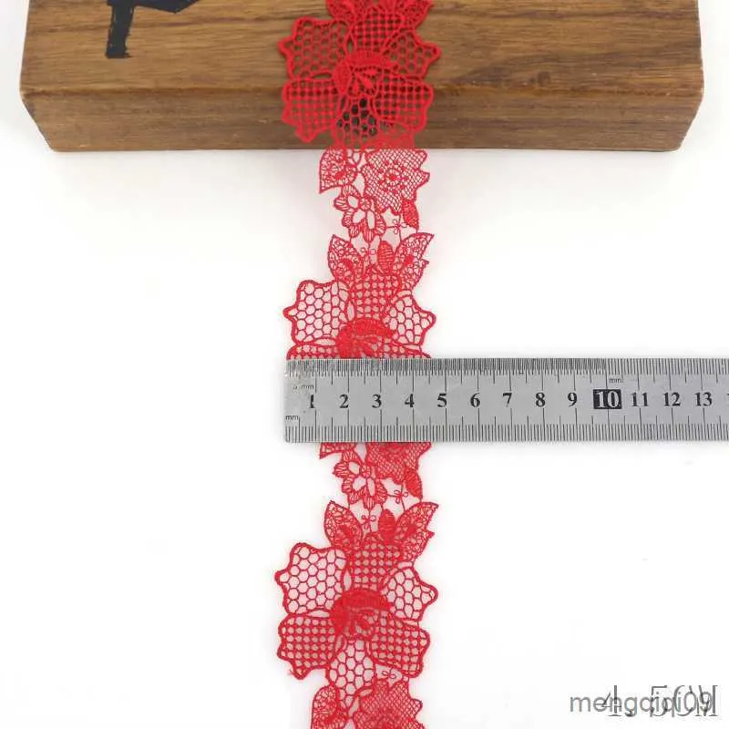 Chinesische Produkte 4,5 cm breite Mesh-Stickerei Spitzenbesätze für Fransen Hochzeitskleid Patches Applikation Stoff Nähmaterialien R230807