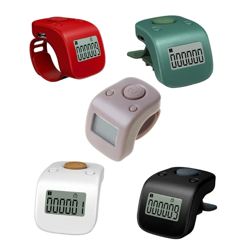 Compteurs Rechargeable Digital Finger Ring LCD Electronic Hand Tally Counter 6 Channel Digit Buddha Beads Prière Silencieux Counter Clicker 230804