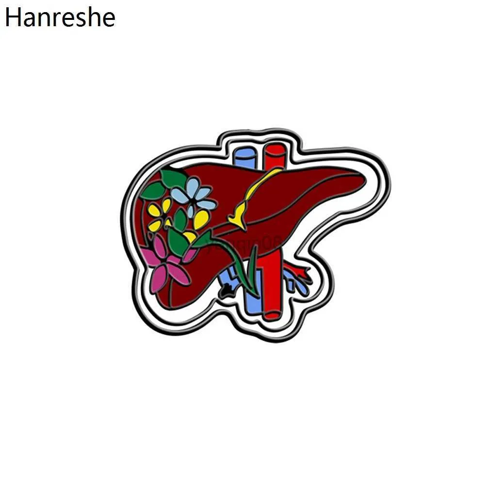 Pins Brooches Hanreshe Enamel Medical Liver Blood Vessel Brooch Pins Anatomy Women Lapel Backpack Badge Pins Jewelry for Doctors and Nurses HKD230807
