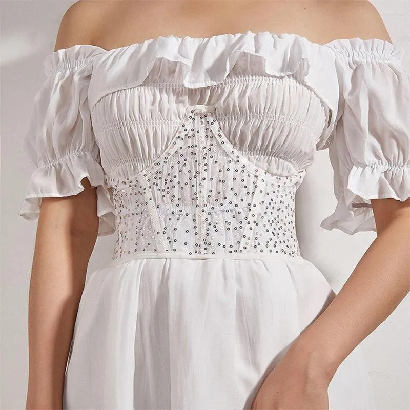 Cinture Fasciatura in vita con paillettes laterali larghe con supporto per il torace Cintura da donna con corsetto sottile