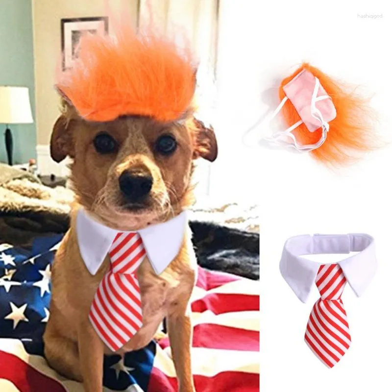 Psa odzież domowa Halloweenowe nakrycia głowy ubieraj się zabawne włosy i krawat kombinezon kota Akcesoria dla kotów psy