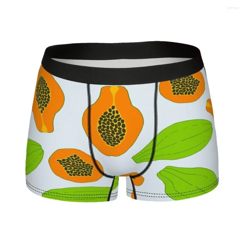 Underbyxor Tropical Fruit Papaya Man's Boxer Briefs Party mycket andningsbara underkläder högkvalitativa tryck shorts presentidé