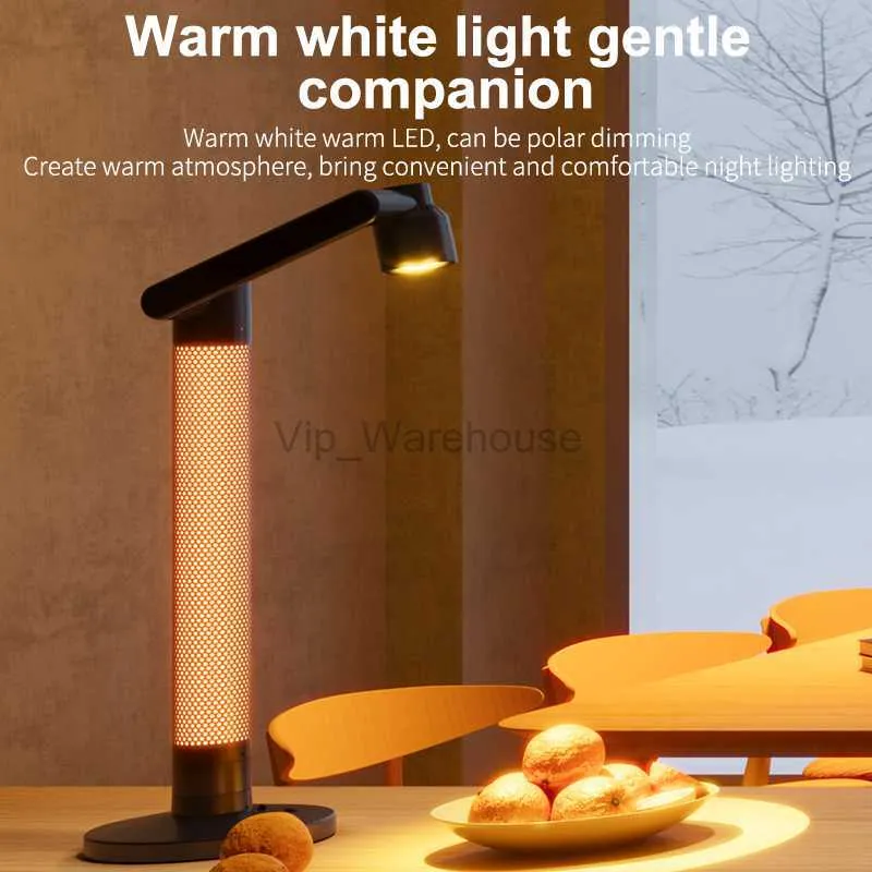 Tuya APP de proteção para os olhos Candeeiro de mesa com ambiente inteligente Candeeiro de mesa para leitura de mesa Wi-Fi LED de cabeceira Lâmpadas de mesa rotativas HKD230807